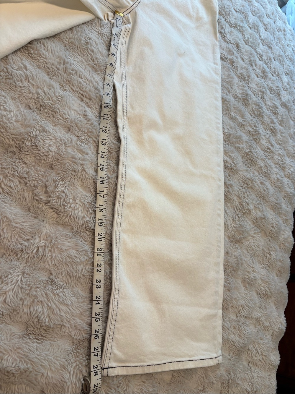 Frances Valentine Ace Wide-Leg High-Rise Women’s Jeans - Cream Size 12 - Picture 14 of 16